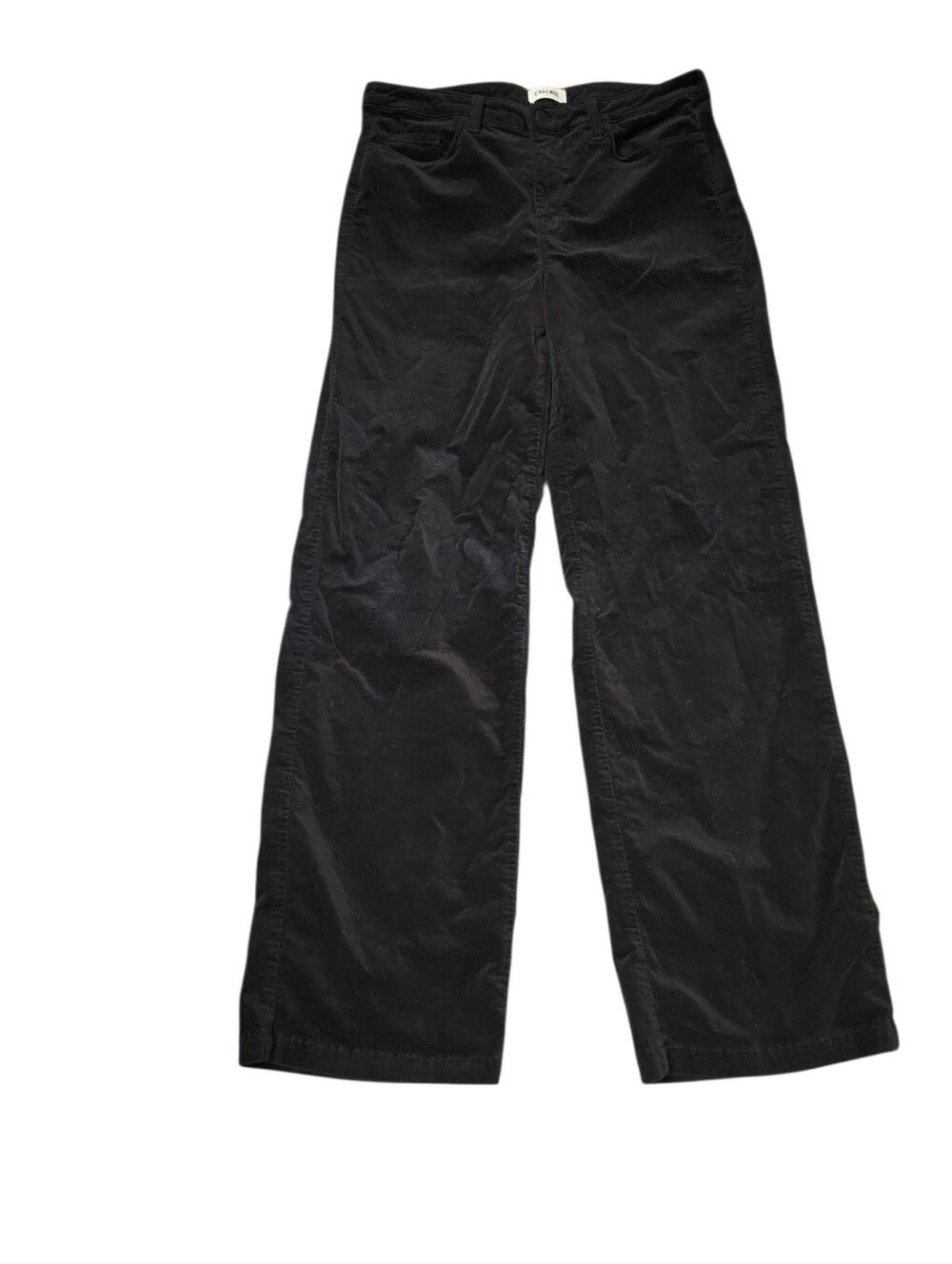 L'Agence Black Clayton Wide Leg High Rise Velvet Pants